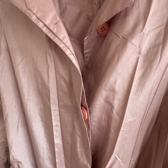 Alorna Made In Hong Kong Vintage Pink Rain Trench Coat Polyester Belted - Picture 4 of 13